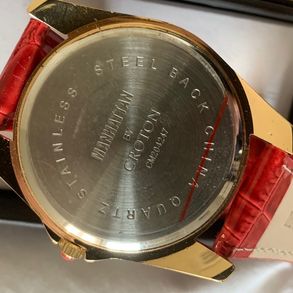 NWT Manhattan by Crotan Ladies Quartz Watch, Leather Band w/stopper, Blue - Picture 2 of 6